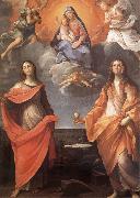 Annibale Carracci The Virgin appears before San Lucas and Holy Catalina Germany oil painting artist